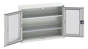 Verso Glazed Clear View Storage Cupboards for Tools with Shelves Verso 1050W x 350D x 800H Window Cupboard 2 Shelves